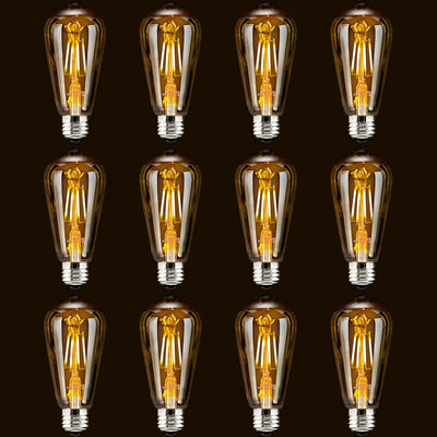 Bombilla LED Edison vintage blanco cálido ST64 E26 filamento