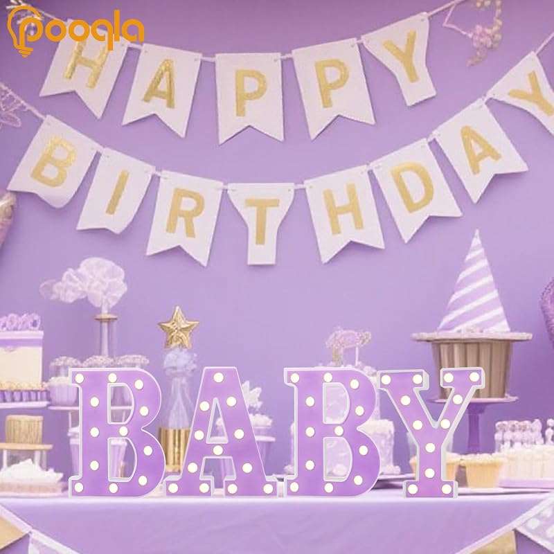 Letra B morada con luces LED para bares y eventos