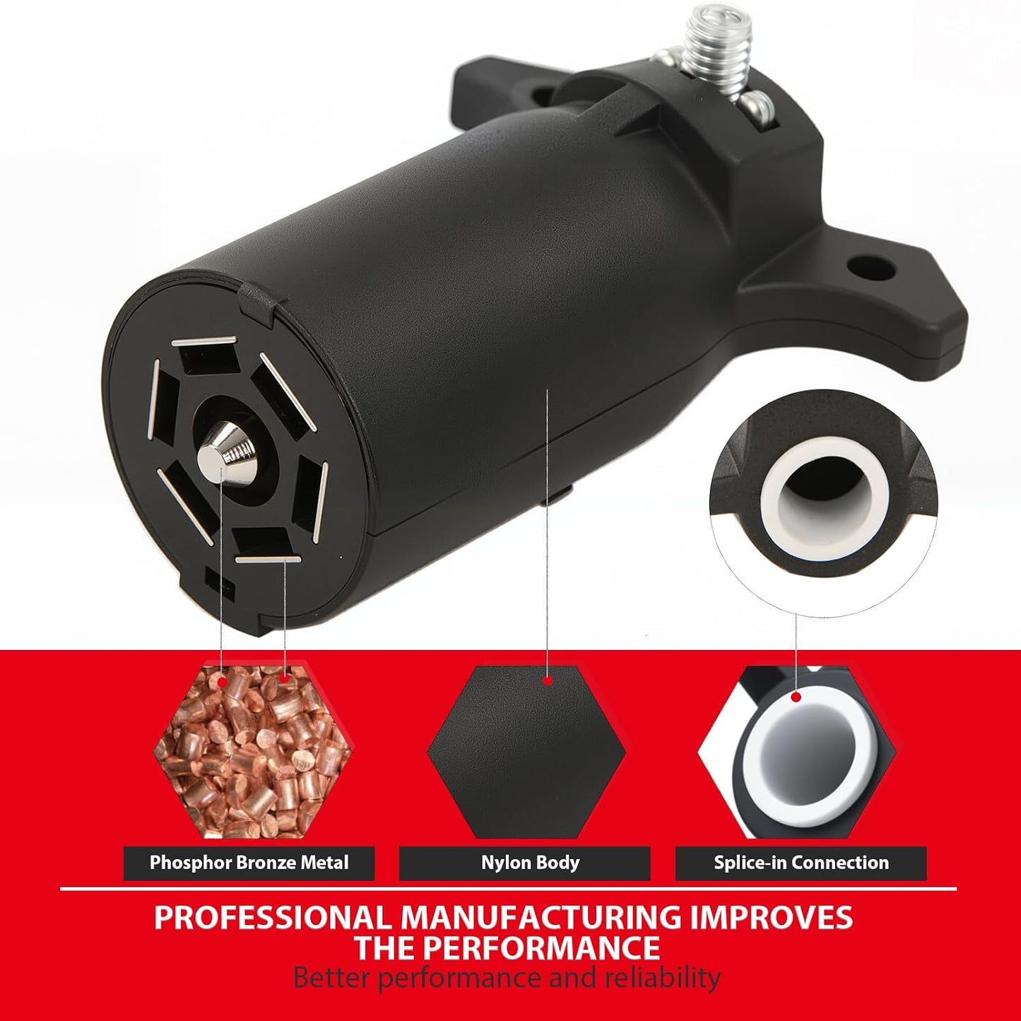 2 Pzas Cuchilla RV Enchufe 7 Pines Conector Remolque
