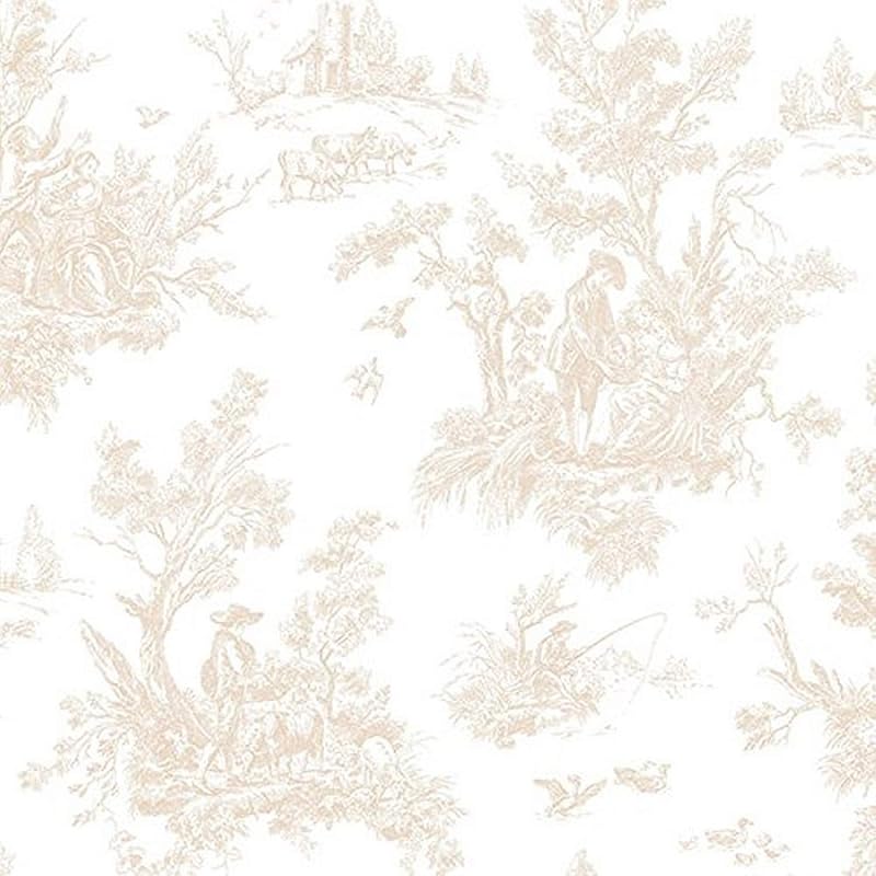 Rollo papel tapiz campiña 20.5" x32.7ft beige/blanco