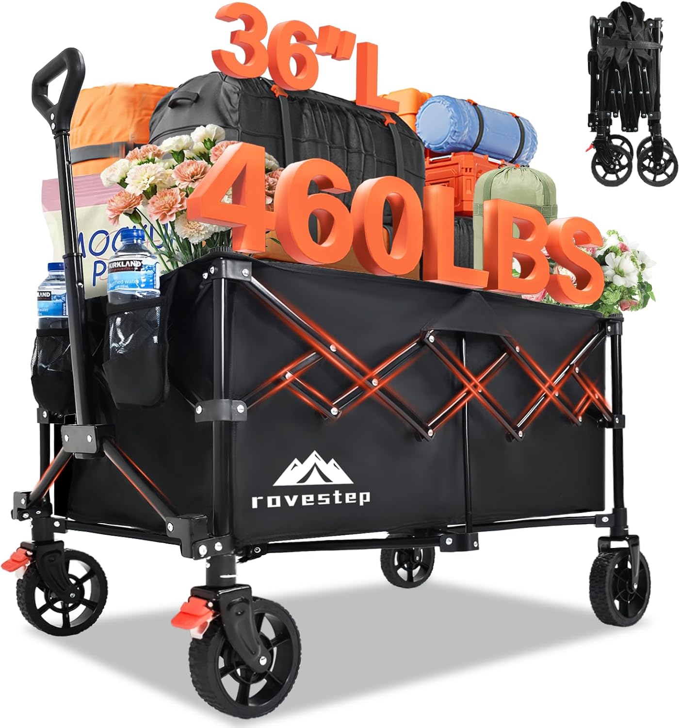 Carro plegable todo terreno para jardín camping 145L 460lb