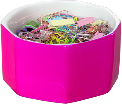 Soporte clips cerámica línea dorada patrón floral oficina