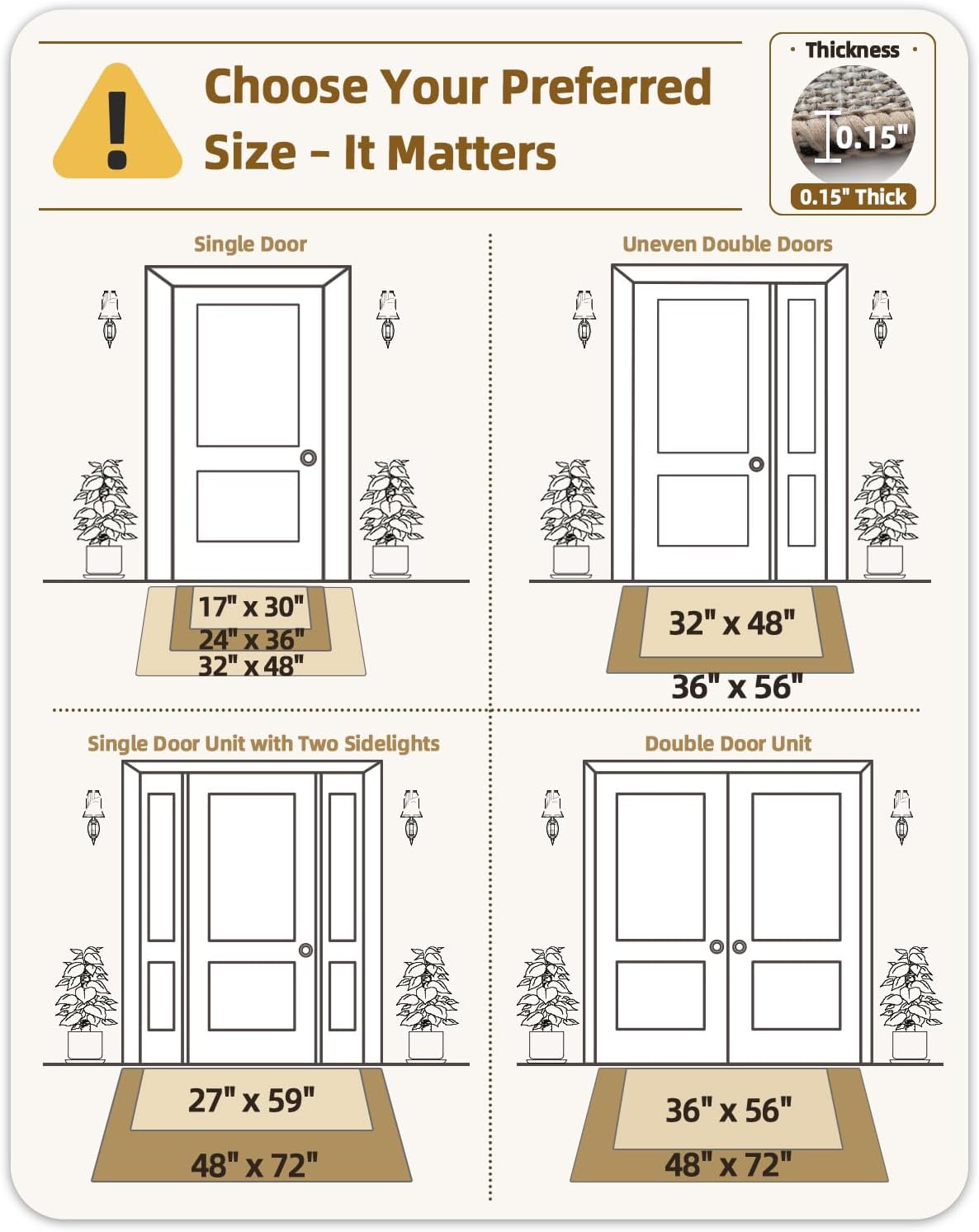 Tapete puerta interior 36x56" antiderrap goma