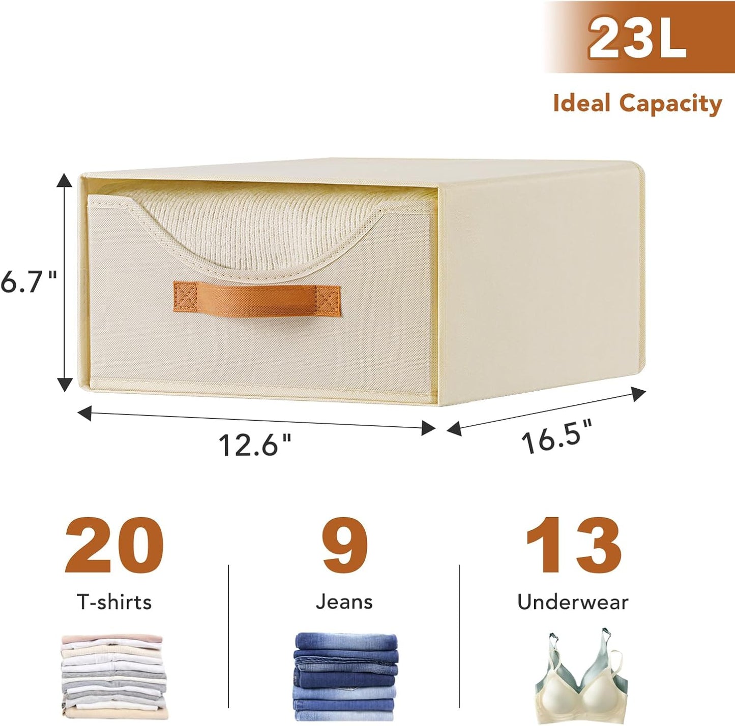 6 Pzas Cajones Almacenamiento Ropa 41.9cm con Ventana