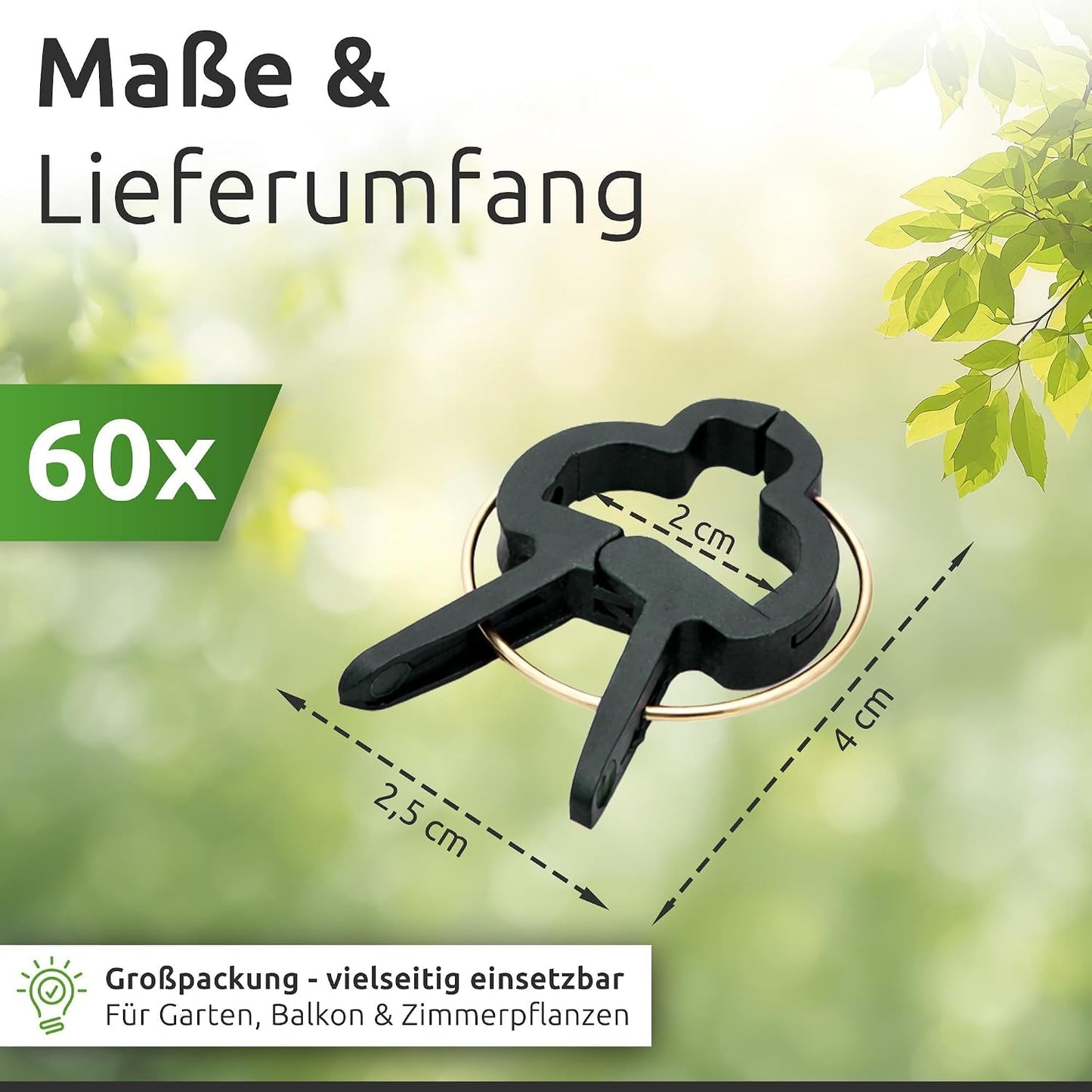 60 Clips para plantas enredaderas 1.57pulg reutilizables