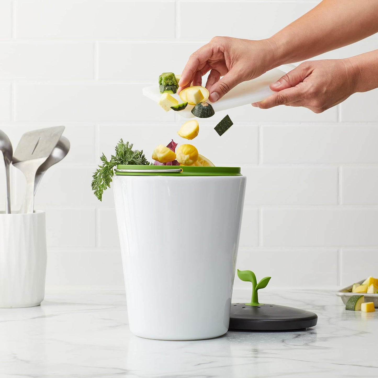 Tarro Compost para Mesa EcoCrock de Plástico Reciclable