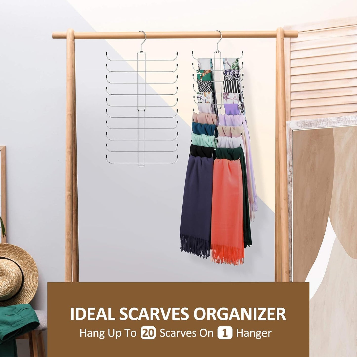 Organiz. Bufandas 2 Soportes Giratorios Capacidad 40