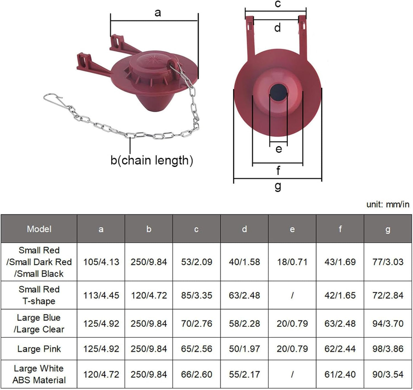 Kit repuesto aleta inodoro 3pulg acero inox goma duradera