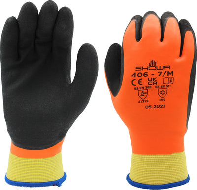 Guantes trabajo invierno caucho natural forrado nylon