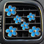 6 Clips Ventilación Flores Margaritas Azul para Auto