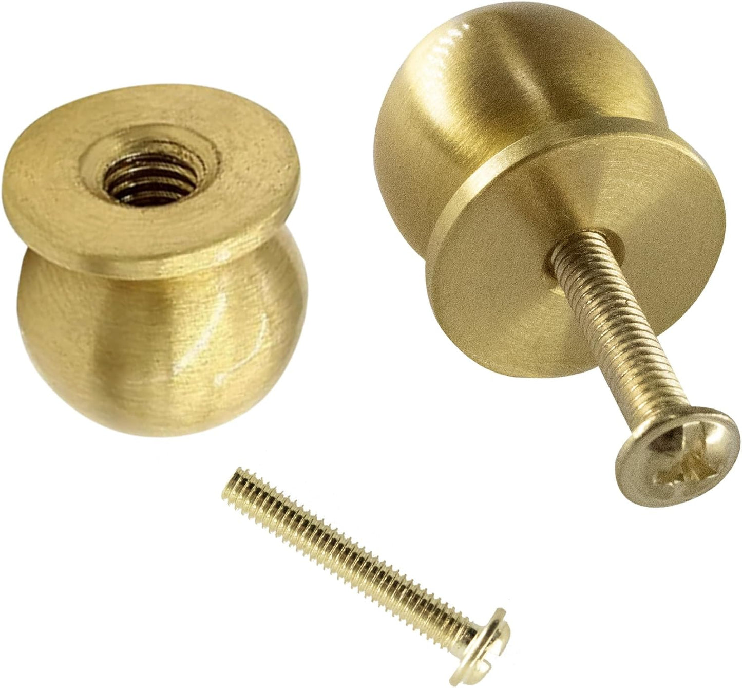 Pomos redondos latón 3/4pulg oro cepillado cocina 4uds