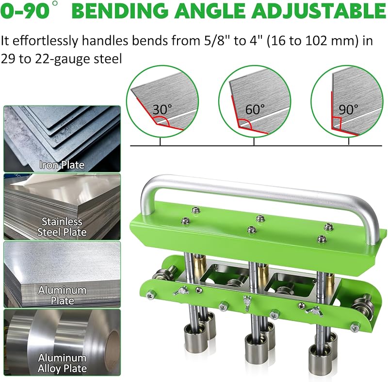 Dobladora de chapa acero 5/8 a 4" ajustable 0-90°