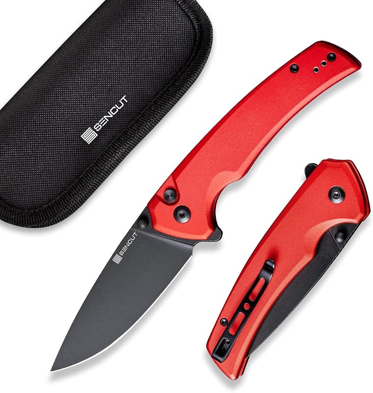 Navaja plegable EDC Serene abrebotellas aluminio D2 negro