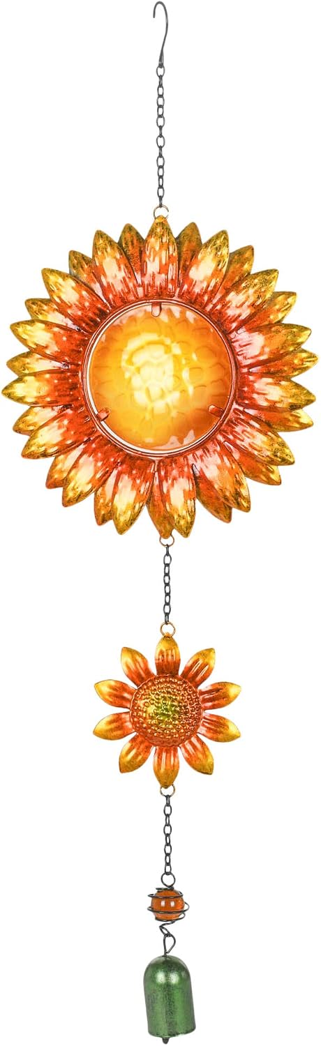 Campana jardín decorativa 26.5x7.5" naranja cálido