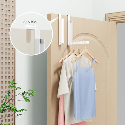 2 Colgadores puerta estante secado plegable blanco