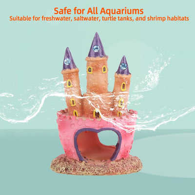 Castillo resina 3D adorno acuario seguro agua dulce/salada