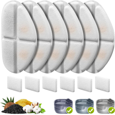 6 Filtros y Esponjas Bomba Dispensador Agua Perro 7L 4 Capas