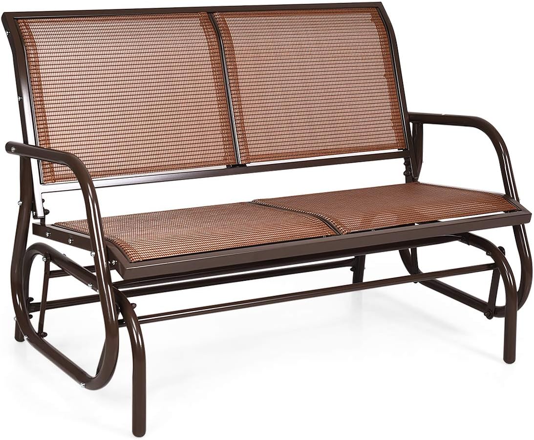 Silla mecedora deslizante 48pulg banco patio 2 personas