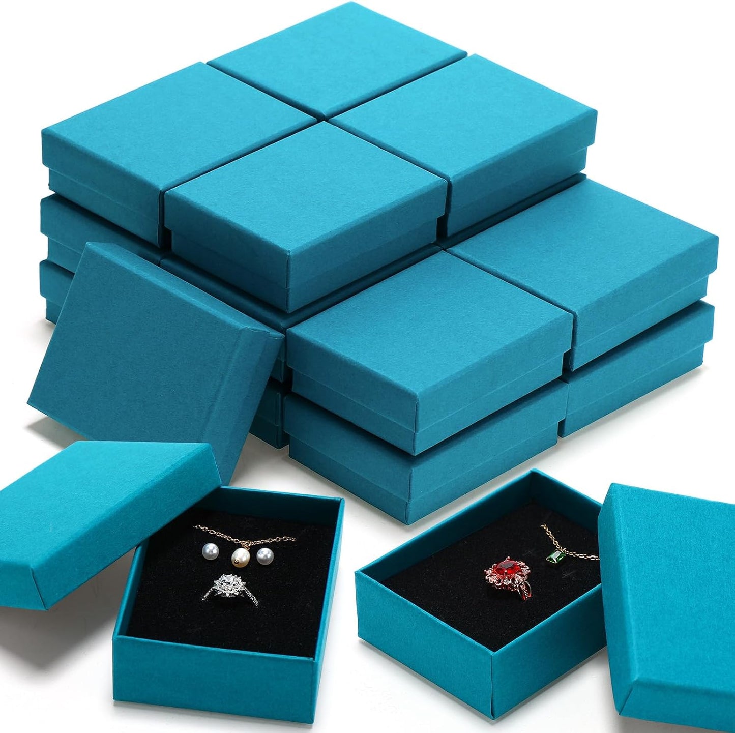 36 Cajas Regalo Cartón Joyas Almacenamiento 3.5x2.8" Índigo