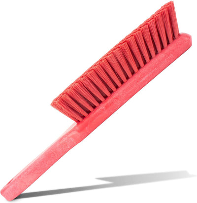 Cepillo mostrador cerdas 8pulg mango 5pulg poliéster rojo