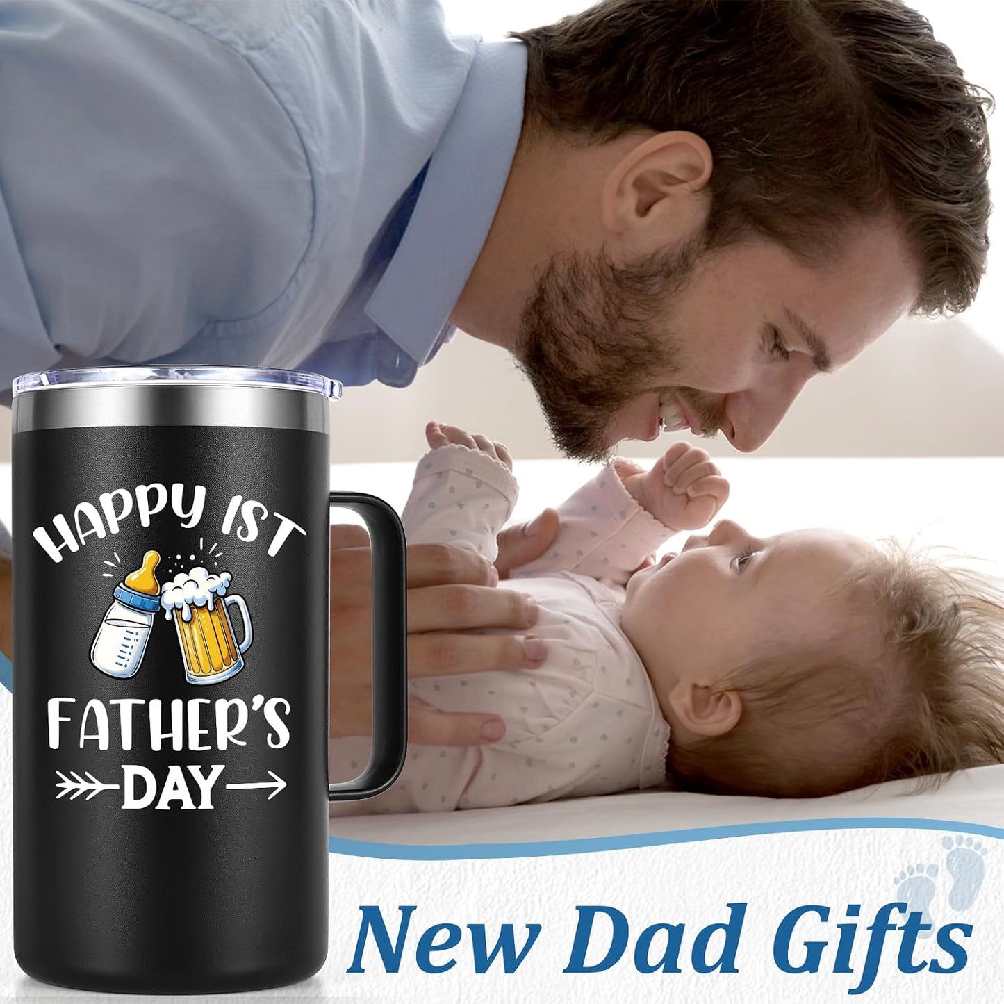 Taza café aislada 20oz regalo papá color negro