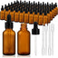 60 Botellas Cuentagotas Vidrio Ámbar 30ml para Aceites
