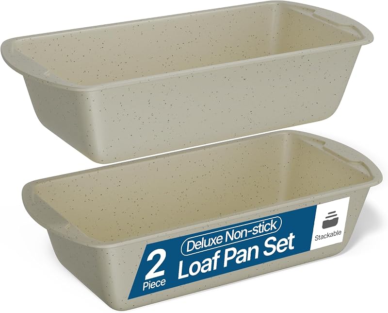 Set 2 moldes antiadherentes para pan 10.2x11 pulg apilables