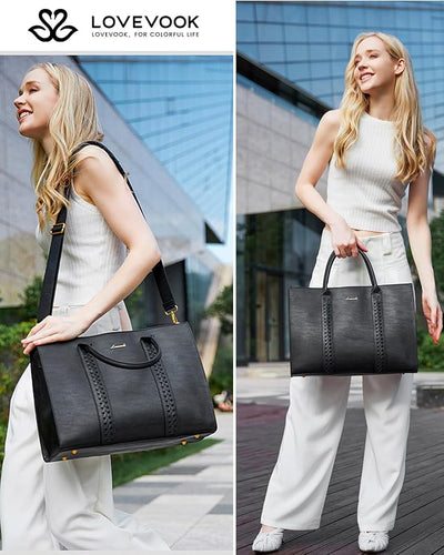 Bolsa cuero vintage para laptop profesional mujer