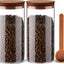 2 Pzas Frascos Vidrio Café 50oz Con Tapa Madera
