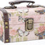 Caja decorativa madera cuero patrón mariposa para joyas