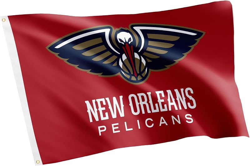 Banderas Pelicans NBA 3x5ft para interiores y exteriores