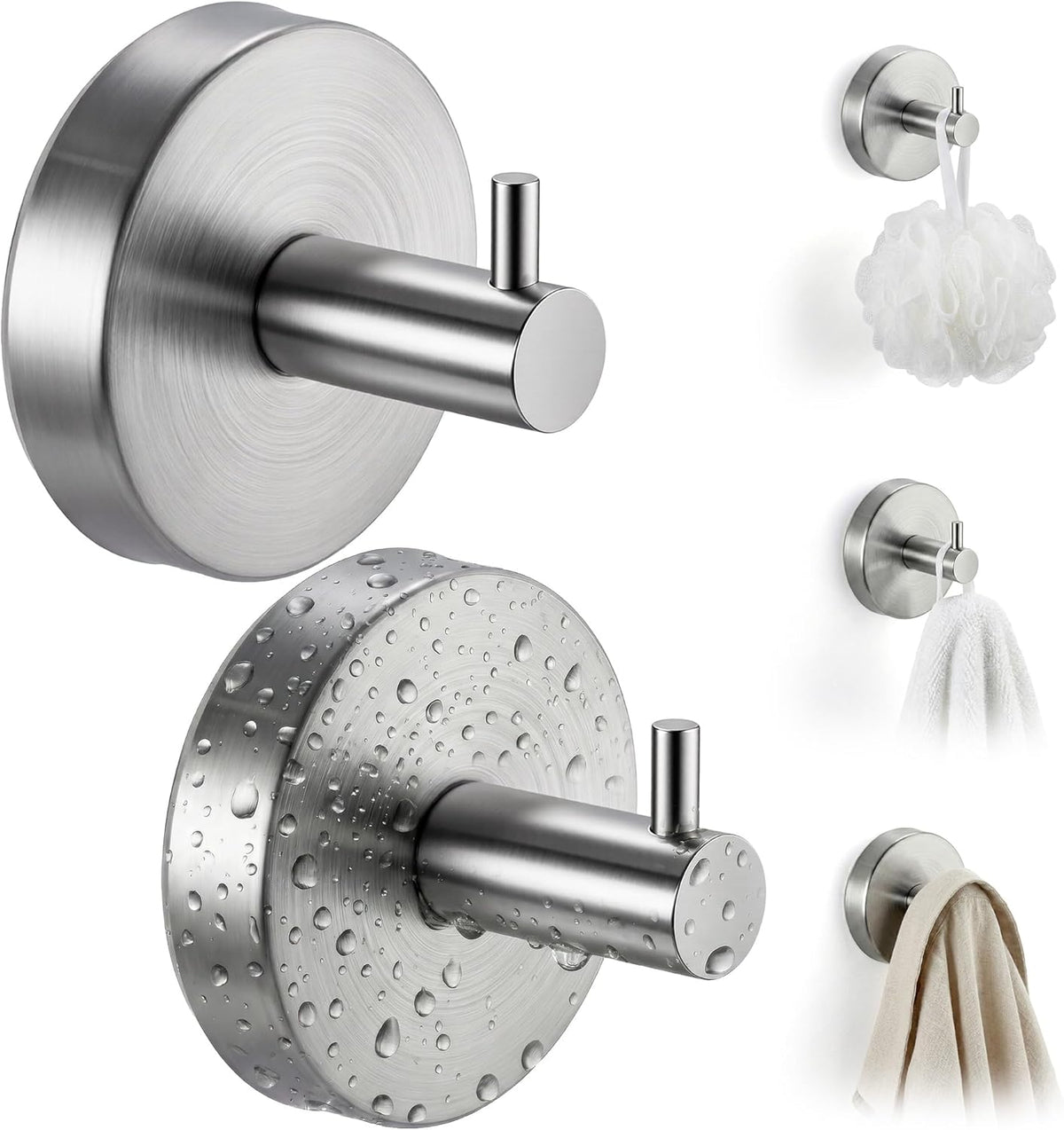 Ganchos ventosa acero inox para ducha baño puerta vidrio