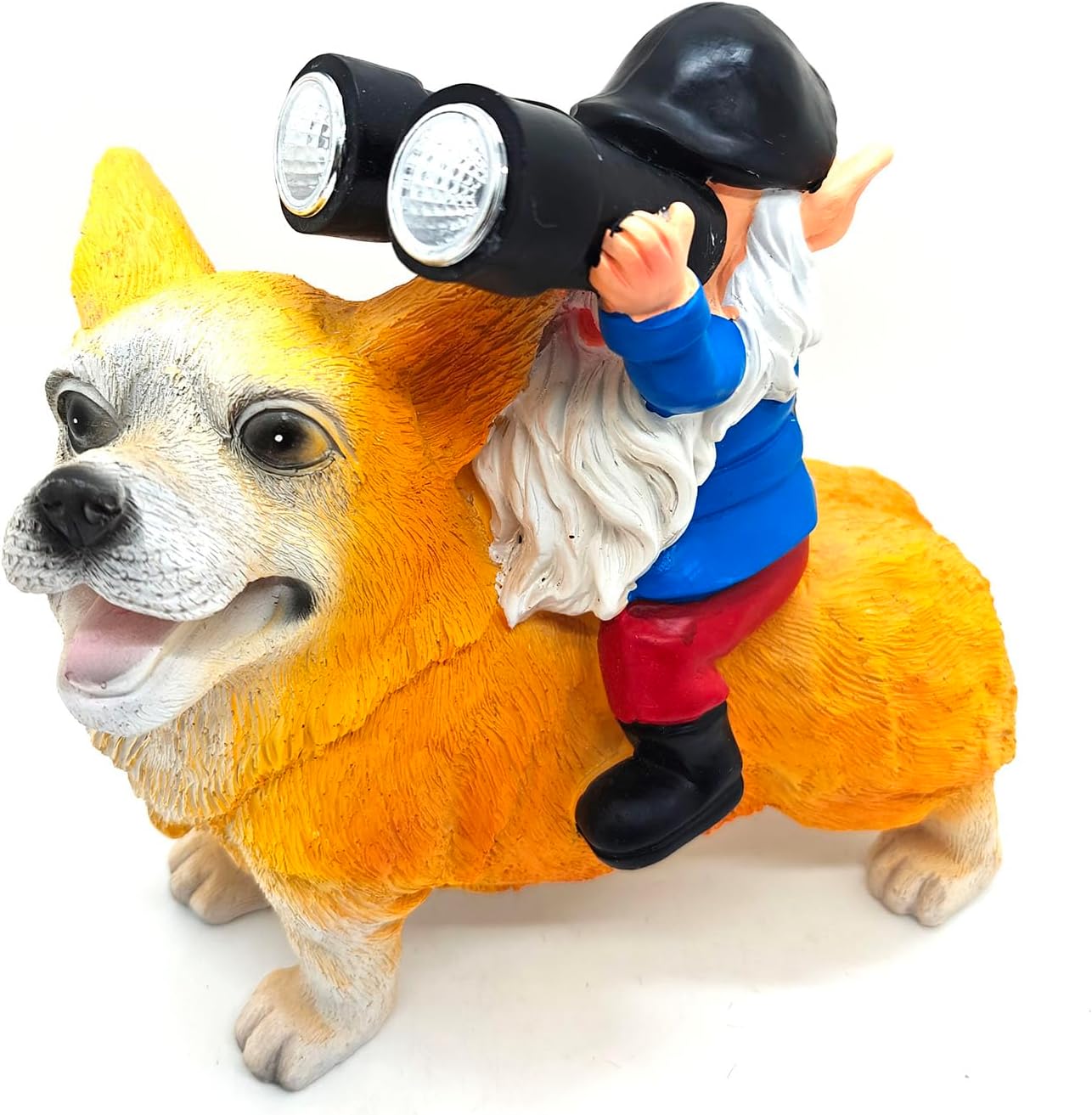 Estatuas jardín corgi gnomo decoración hogar sala Navidad