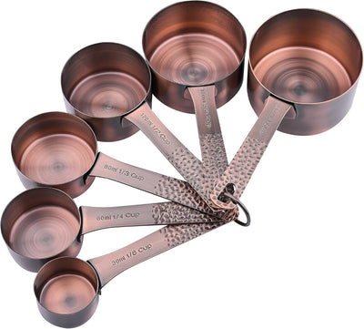 Set 14 Tazas y Cucharas Medidoras Acero Inox