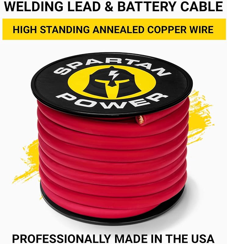 Cable cobre soldadura batería auto 1/0 AWG 40ft rojo