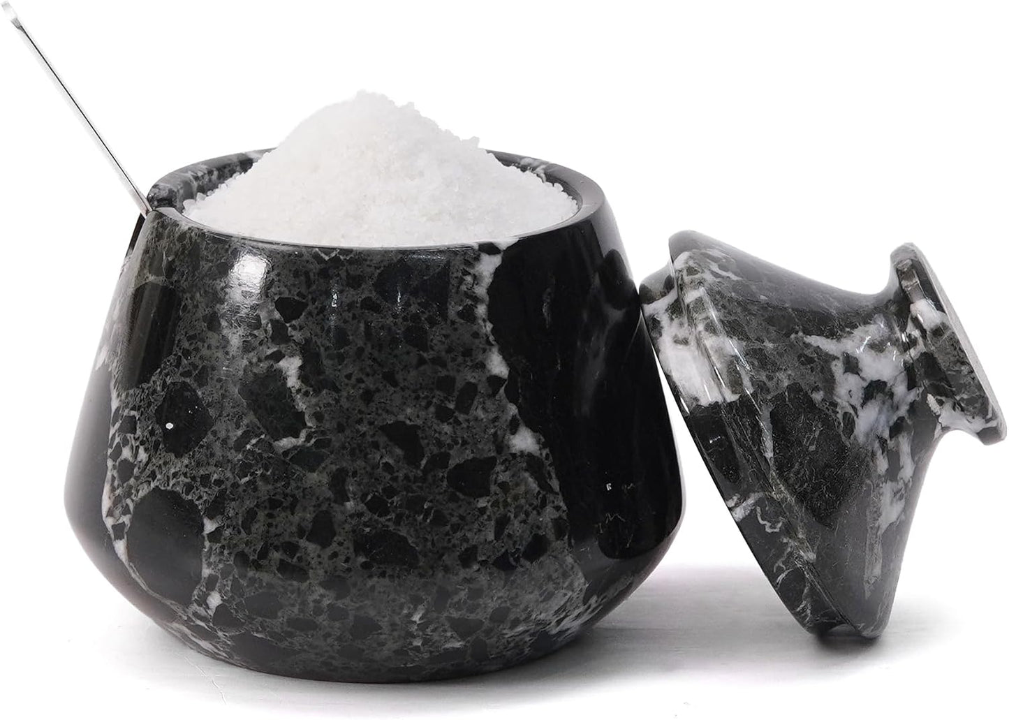 Bodega sal mármol con tapa cuchara 3pulg para mostrador