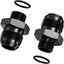 2 Pzas Adaptador Manguera Aluminio Negro Anodizado 10AN a M16x1.5mm