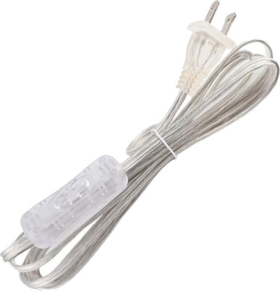 Cable lámpara transparente con interruptor 8ft plateado SPT-1