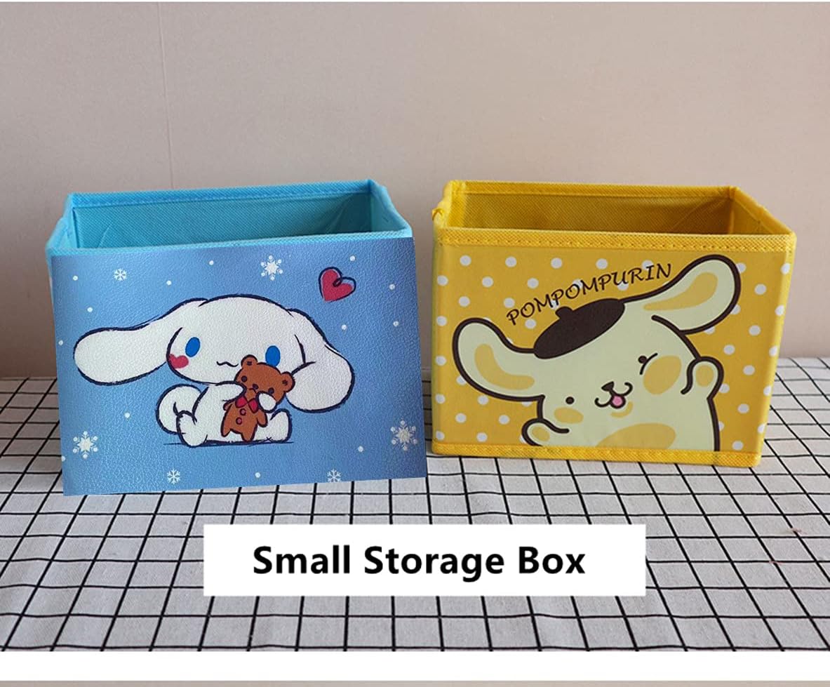 Contenedor plegable Kawaii azul cesta oficina decoración