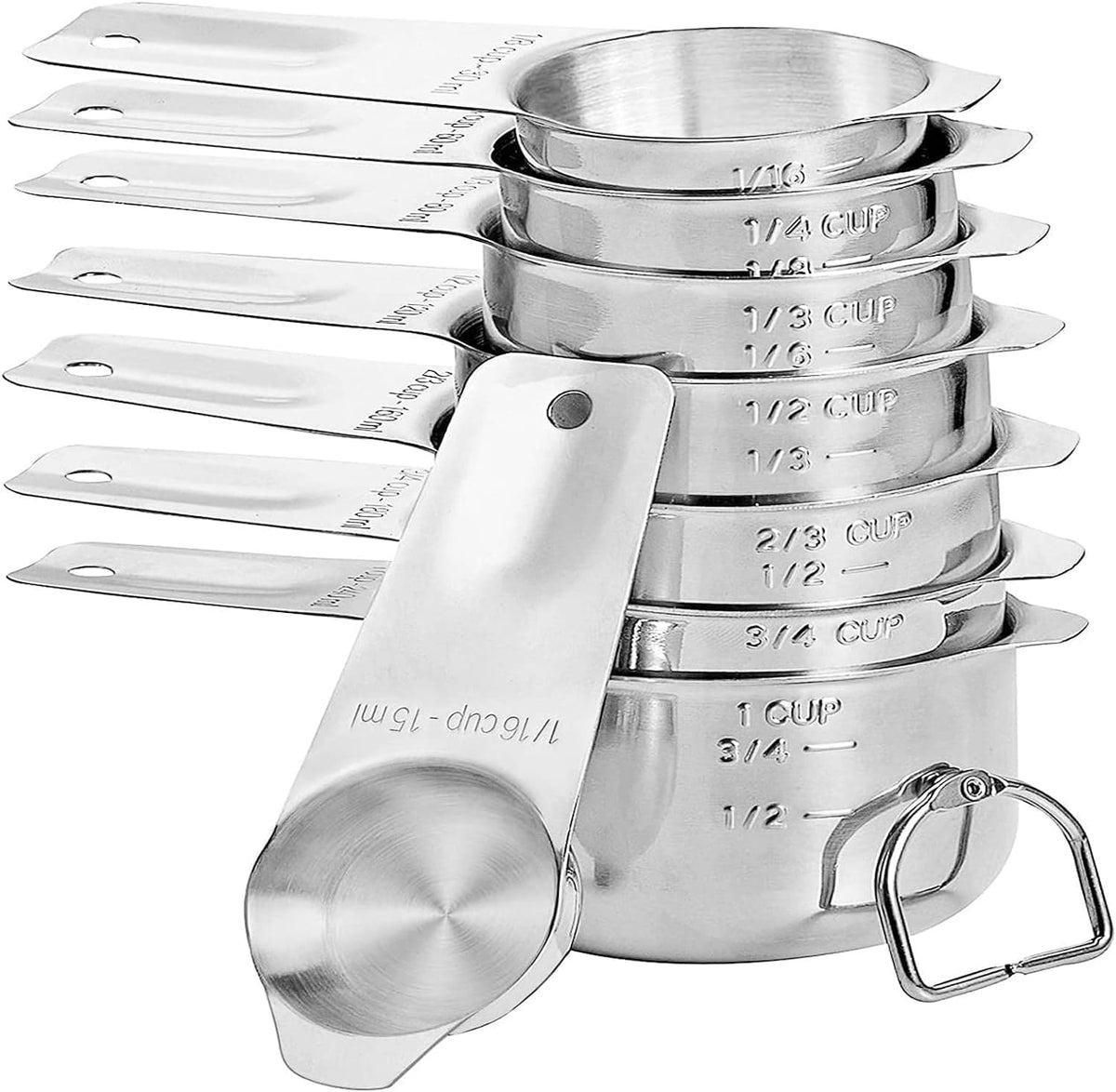 Set 8 Tazas Medidoras Acero Inox para Cocina