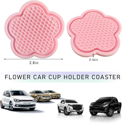 4 Pzas posavasos automóvil tapete flor antideslizante PVC