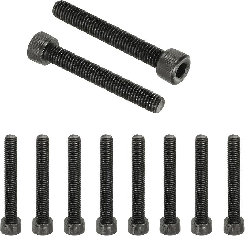 10 Pzas Tornillos M8x55mm Acero Carbono Negro