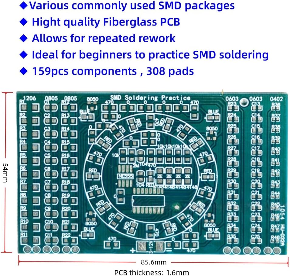 Kit soldadura SMD con PCB luces LED para entusiastas