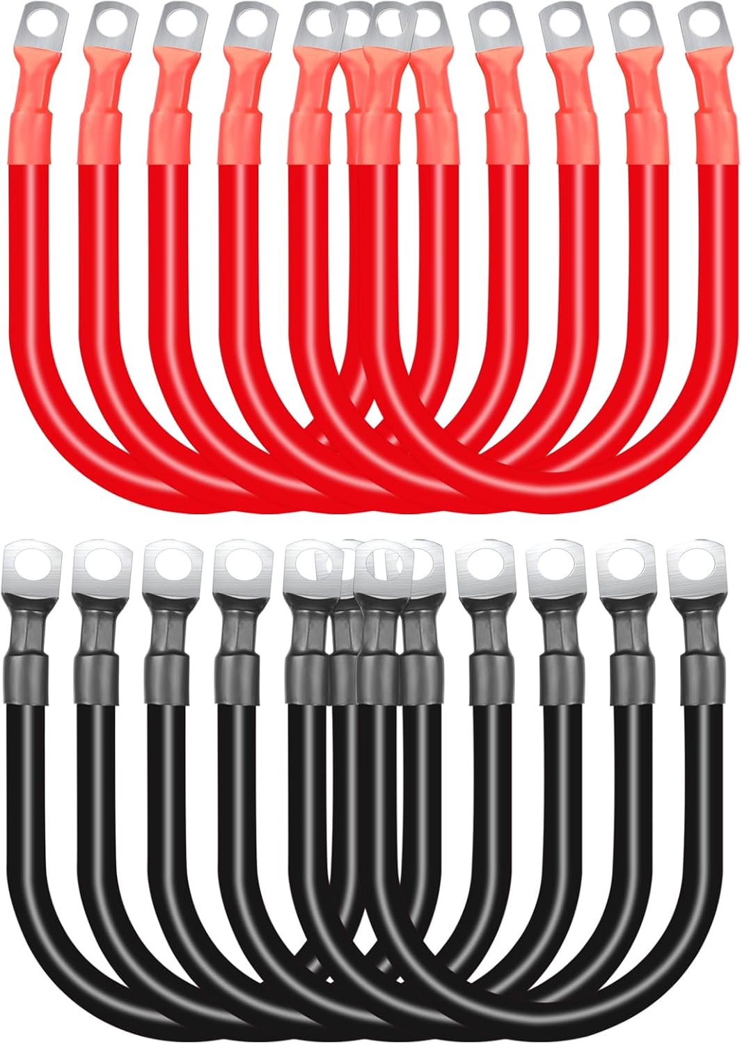 12 Cables Batería 2AWG M10 6" Cobre Estañado Solar