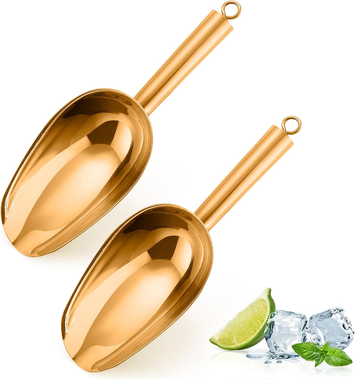 Cuchara hielo acero inox 3oz set 2 multiusos cocina bar