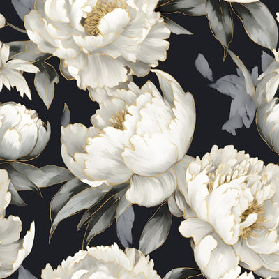 Papel tapiz floral negro autoadhesivo para gabinetes