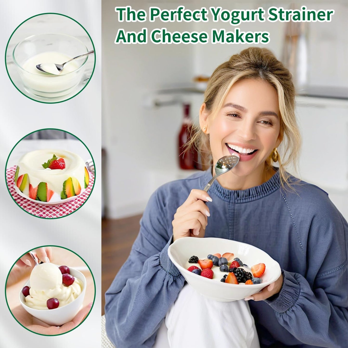 6 Pzas Bolsas Tela Colador Yogur Queso Malla Fina Reutilizables