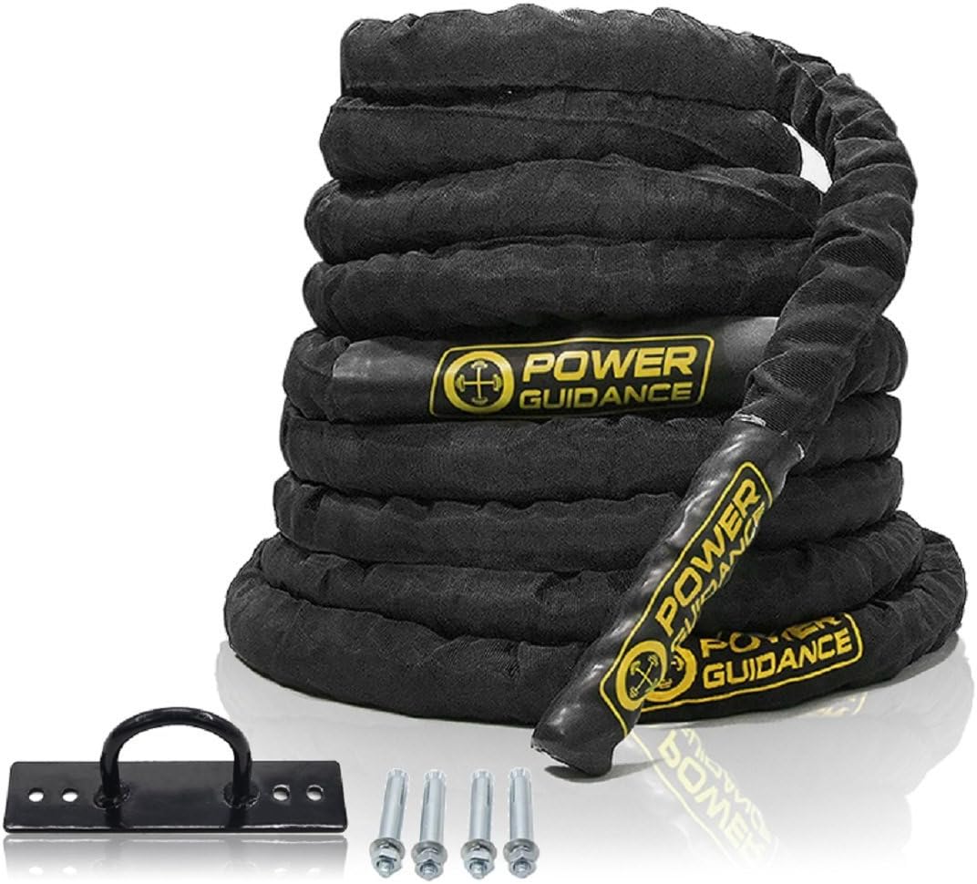 Cuerda batalla poliéster 1.5/2pulg 9/12/15m para gimnasio