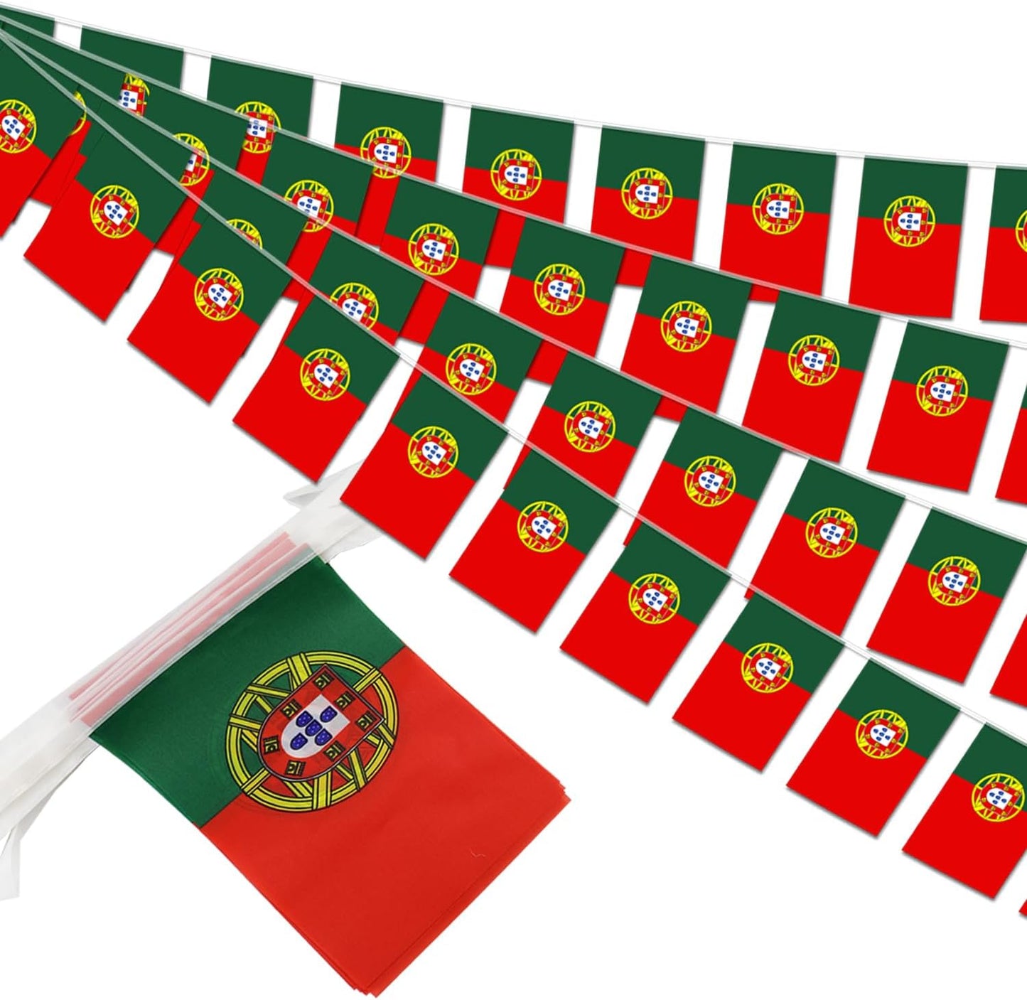 Banderín portugués de cuerda 38 pzas 42ft para decoración