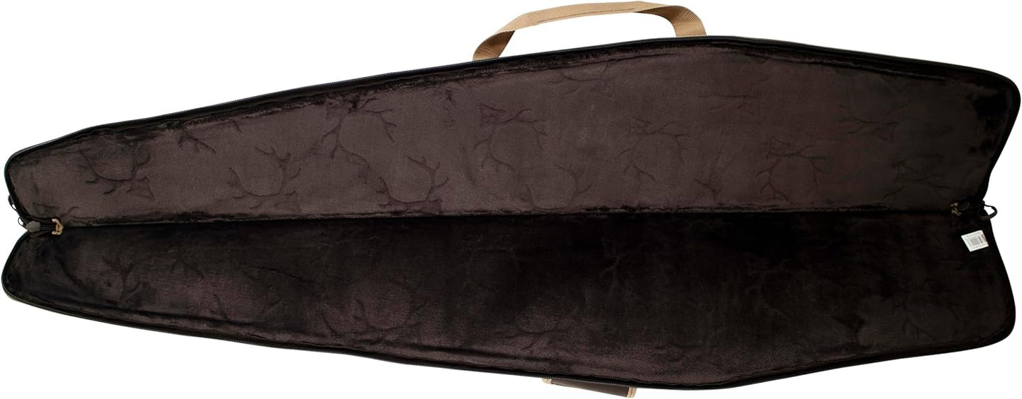 Funda rifle caza 54pulg caqui marrón forro vellón